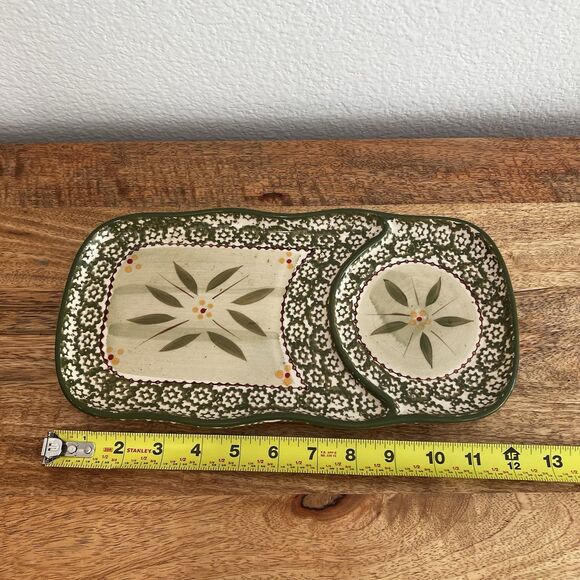 Temptations Presentable Ovenware by Tara~Old World~Serving Platter Ceramic Green - Picture 4 of 5